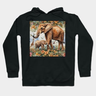 Elephant ,Painting ,Poster , jungle safari Hoodie